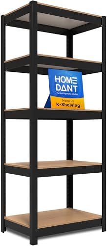 House Black 24.1" W 5 Tier Storage Shelves Garage Shelving Unit