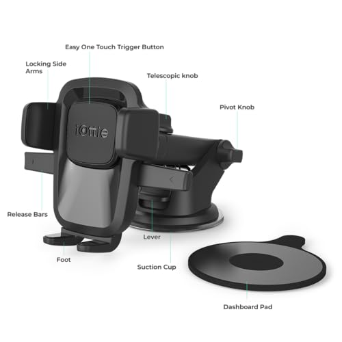 Easy One Touch Classic Dash & Windshield Universal Car Mount Phone Holder Desk Stand for iPhone