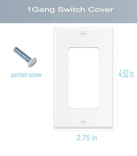 1 Gang Switch Outlet Wall Plate Cover Single Decorator Electrical Faceplate for Light Switch (10 Count)