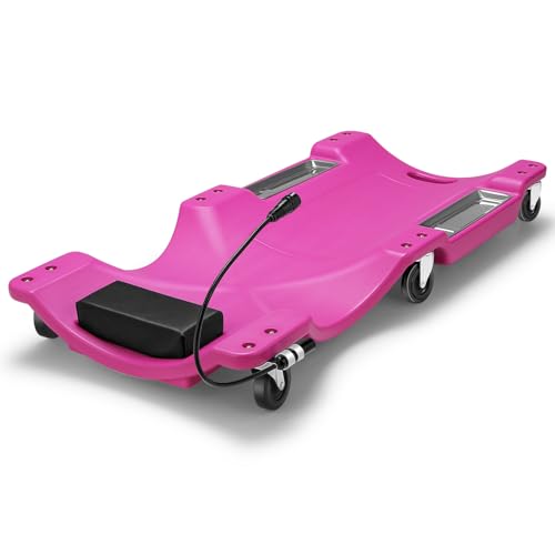 40 Inch Low Profile Plastic Rolling Garage Shop Floor Creeper with LED Light