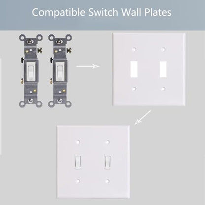 Toggle Light Switch Wall Plate Cover Double Switch Plate 2 (4 Count)