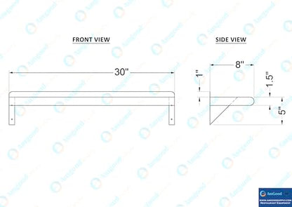 8 in. x 30 in. Stainless Steel Wall Mount Shelf