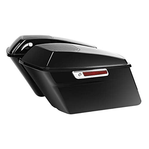 Vivid Black Hard Saddlebags with 6x9 Cut Out Speaker Lids Fit for Harley Touring Road King Street Glide Electra Ultra 2014