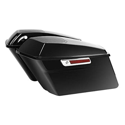 Vivid Black Hard Saddlebags with 6x9 Cut Out Speaker Lids Fit for Harley Touring Road King Street Glide Electra Ultra 2014