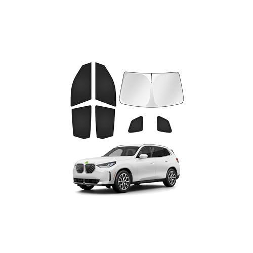 Sunshades for 2025 2026 BMW X3 Accessories Windshield Sun Shade Side Rear Window Shade Cover Sun Visor Shield Privacy Protection for Camping Keep Vehicle Cool Black 7PCS (7 Count)