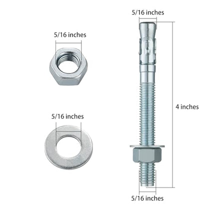 5 16x4" 30Pcs Inch Standard Fasteners for Heavy (30 Count)