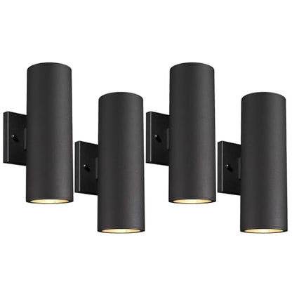 Cylinder Outdoor Wall Sconce Lights (4 Count)