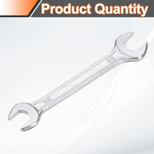 Double Open End Wrench 12mm x 13mm Metric 15 Degree Offset Angle Small Flat Head Wrench Galvanizing Open Ended Spanner for Automotive Repair Furniture Assembly