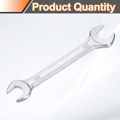 Double Open End Wrench 12mm x 13mm Metric 15 Degree Offset Angle Small Flat Head Wrench Galvanizing Open Ended Spanner for Automotive Repair Furniture Assembly