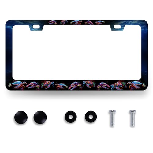 Sea Turtle License Plate Frame Blue Turtles License Holder with 2 Holes