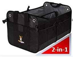 Tuff Viking Convertible SUV Trunk Organizer | Truck Bed Organizer for SUVs, Autos, Trucks and Jeeps with Tie Down Straps