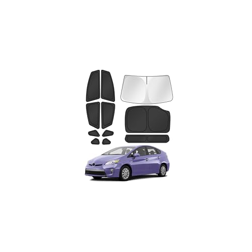 Windshield Sun Shade for Toyota Prius 2010 2011 2012 2013 2014 2015 Car Window Shades Thicken UV Block and Blackout Privacy Foldable Sunshades 11PCS Accessories Keep Cool Sun Visor Covers (11 Count)
