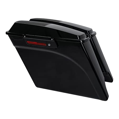 Motorcycle Saddlebags 5" Stretched Extended Hard Saddle BagsW (2 Count)