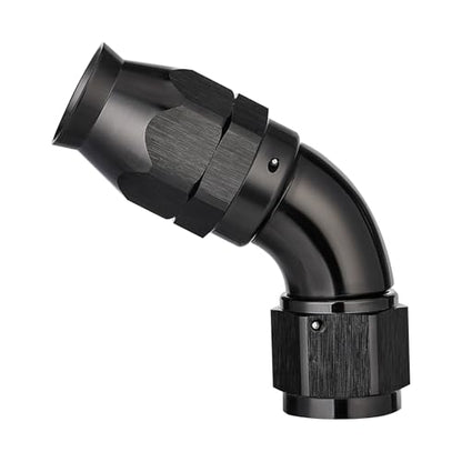 10AN 60 Degree PTFE One Piece Full Flow End Hose Fitting Aluminum Black