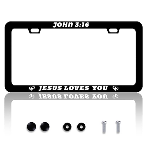 John 3 16 Jesus Loves You License Plate Frame Daisies 6x12 Inch 2