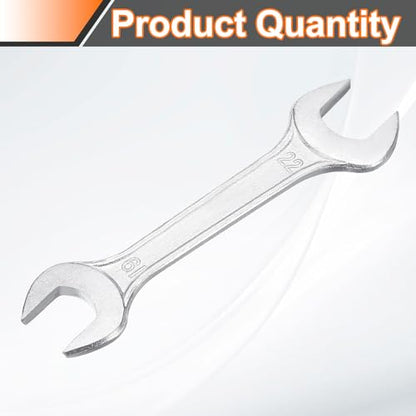 Double Open End Wrench 19mm x 22mm Metric 15 Degree Offset Angle Small Flat Head Wrench Galvanizing Open Ended Spanner for Automotive Repair Furniture Assembly
