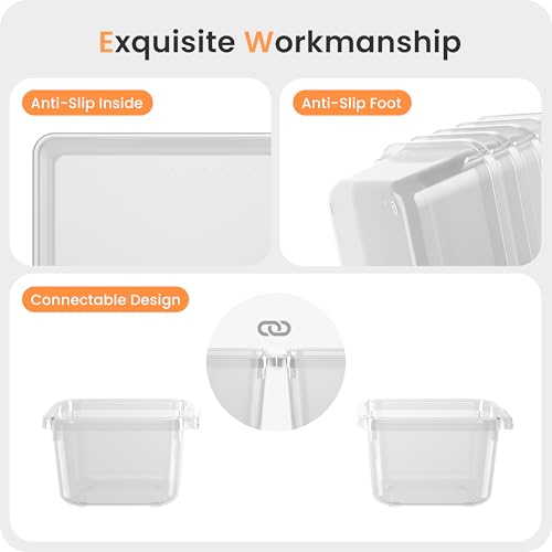 46PCS & 5Sizes Clear Drawer Organizer (46 Count)