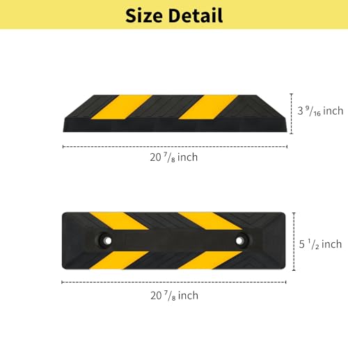 Heavy Duty Parking Curb Wheel Stop (4 Count)