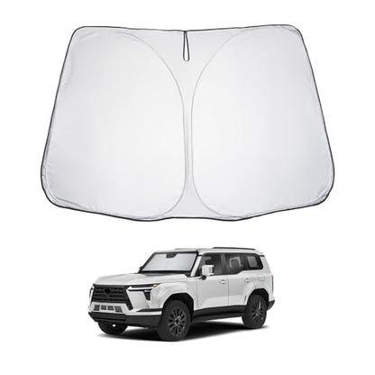 for 2024 2025 Lexus GX550 Windshield Sun Shade 2025 Lexus GX550 Windshield Sunshades 2024 2025 Lexus GX550 Accessories Foldable Sunshade Cover Block UV Ray Lexus GX550 Front Window Sunshade