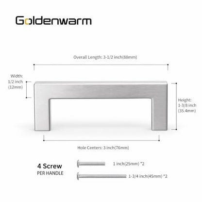 10 Pack 3 Inch Brushed Nickel Cabinet Pulls Kitchen Handles