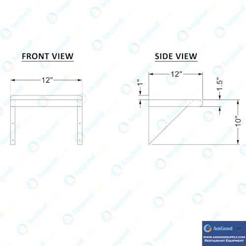 12 in. x 12 in. Stainless Steel Wall Mount Shelf