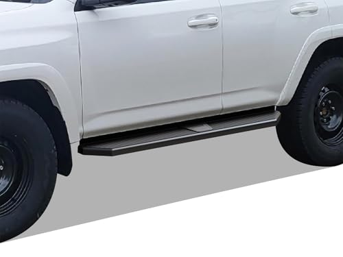 6-inch (Black Stainless Steel Powder Coated Flat Style) Running Boards Side Bars Side Steps Compatible with Toyota 4Runner 2010-2016 Trail & 17-24 TRD Off-Road & 2014-2024 SR5
