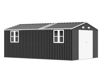 10x16x7 FT Outdoor Storage Shed with 2 Transparent Panels