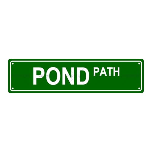 POND PATH SPACE Metal Tin Street Sign Bar Cafe Garage Cave Home Room Wall Bathroom Farmhouse Garden Porch Patio Decor