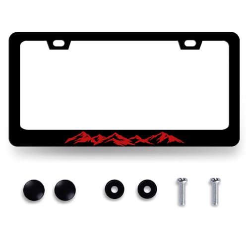 Mountains License Plate Frame Colorful Mountain License Holder with 2 Holes