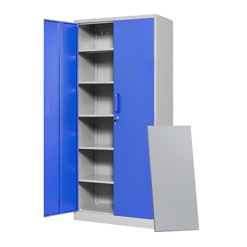 Metal Garage Storage Cabinets with Lock Door and Adjustable Shelves