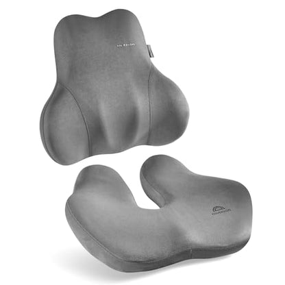 Memory Foam Car Seat Cushion and Lumbar Support Pillow for Car