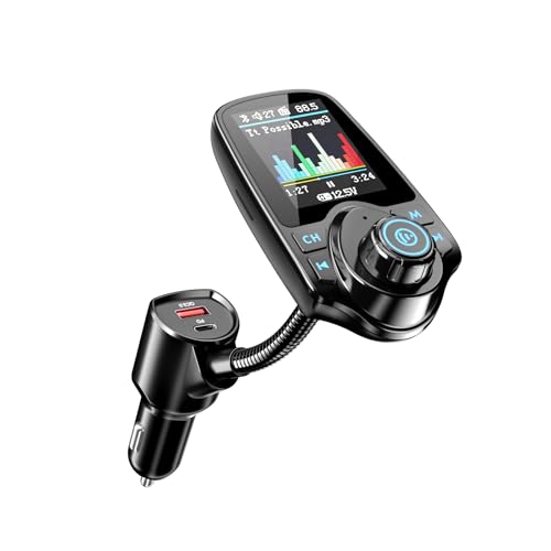 1.8" Color Screen 48W Bluetooth 5.4 Car Adapter FM Transmitter