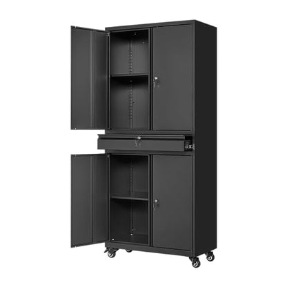 Metal Garage Storage Cabinet with Locking Doors and Adjustable Shelves