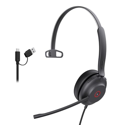 UH37 PC Headset with Mic for Computer Wired Headphones with USB