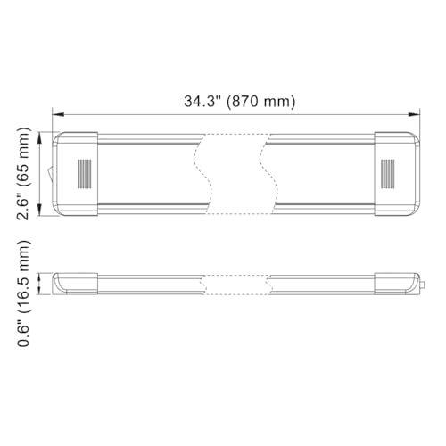 LED Interior Utility Light Fixture 34.2" x 2.6"
