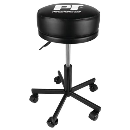 W85033 Pneumatic Rolling Shop Stool with Wheels