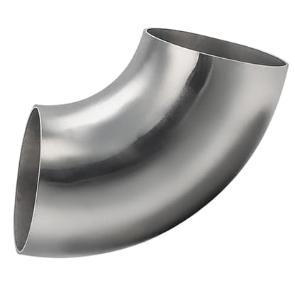Cotonake OD 5 Inch 90 Degree SS304 Stainless Steel Bend Tube Exhaust Elbow Pipe for Car Modified Exhaust System 5" Piping Silver Tone