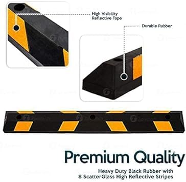 Parking Stopper for Garage Heavy Duty Rubber Parking Curb Stops 72” Garage Parking Stops 100