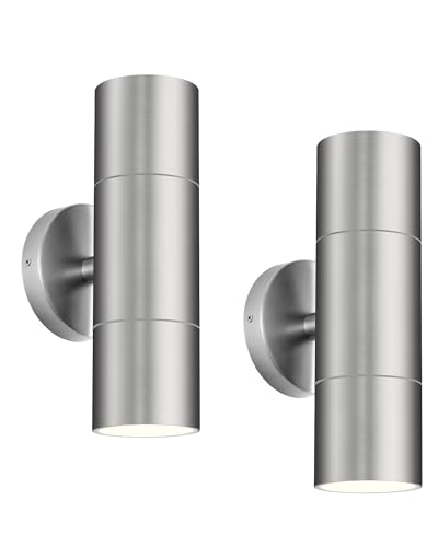Stainless Steel Outdoor Wall Light (2 Count)