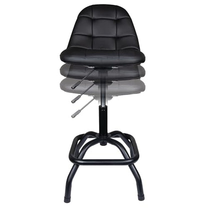 W85031 Pneumatic High Back Adjustable Swivel Bar Stool with Back Support for Home