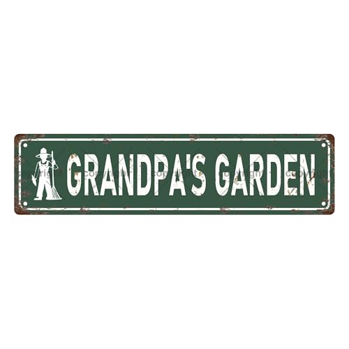 GRANDPA'S GARDEN SPACE Metal Tin Street Sign Bar Cafe Garage Cave Home Room Wall Bathroom Farmhouse Garden Porch Patio Decor