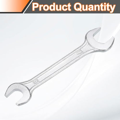 Double Open End Wrench 13mm x 17mm Metric 15 Degree Offset Angle Small Flat Head Wrench Galvanizing Open Ended Spanner for Automotive Repair Furniture Assembly