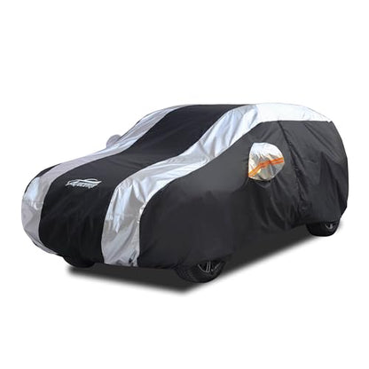 SUV Car Cover Waterproof All Weather Protection with Silver Stripe Design