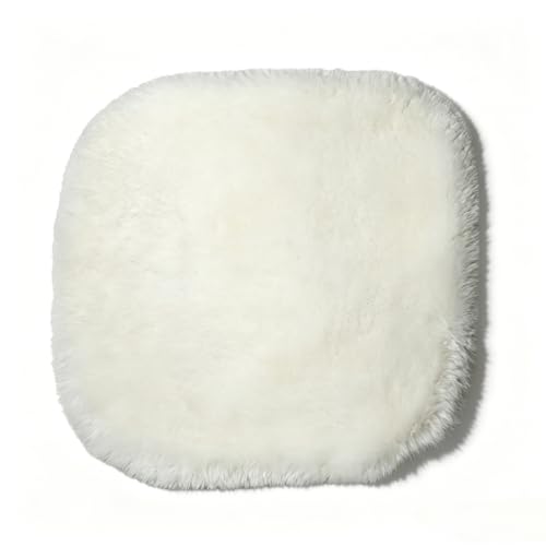 Fuzzy Genuine Sheepskin Car Seat Cover for Women Fluffy Cushion Auto Interior Accessories with Soft Wool Natural Fur