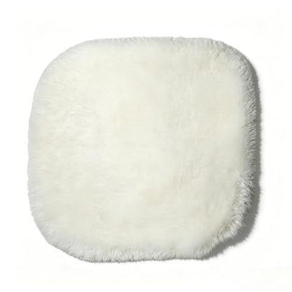 Fuzzy Genuine Sheepskin Car Seat Cover for Women Fluffy Cushion Auto Interior Accessories with Soft Wool Natural Fur