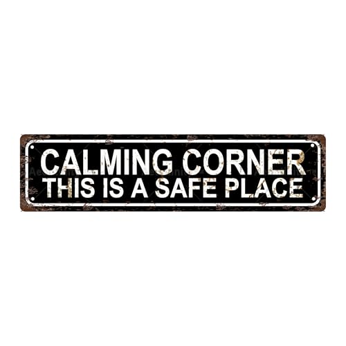 CALMING CORNER Vintage Metal Tin Street Sign Bar Cafe Garage Cave Home Room Wall Bathroom Farmhouse Garden Porch Patio Decor