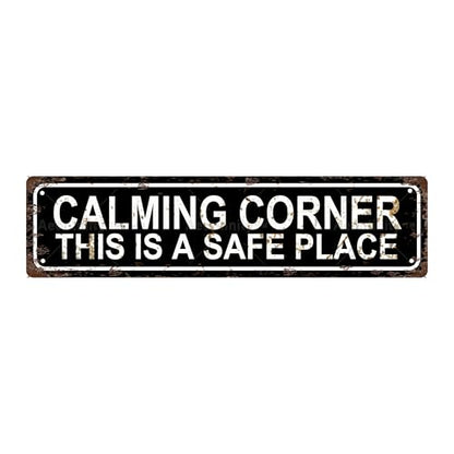 CALMING CORNER Vintage Metal Tin Street Sign Bar Cafe Garage Cave Home Room Wall Bathroom Farmhouse Garden Porch Patio Decor