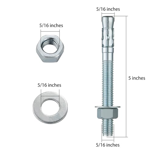 5 16x5" 30Pcs Inch Standard Fasteners for Heavy (30 Count)