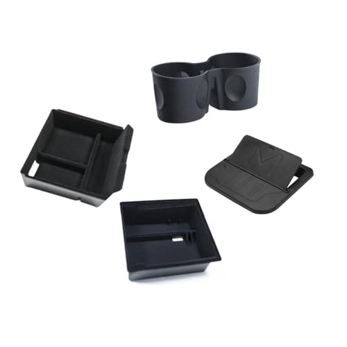 Car Storage Box Compatible For Tesla Model 3 2024 Center Armrest Hidden Box Cup Holder Console Organizer Car Box Accessories