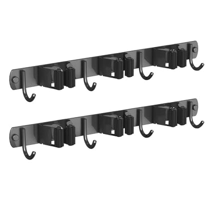2 Pack Mop and Broom Holder Wall Mount (2 Count)